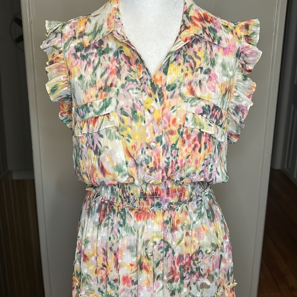 Misa Los Angeles Trina Floral Swiss Dot Sleeveless Maxi Dress New Size XS - Picture 6 of 14